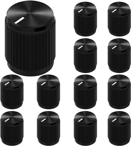 DaierTek Metal Foot Switch Topper with 2 Set Screws + Guitar Effect Pedal Knob Metal Black