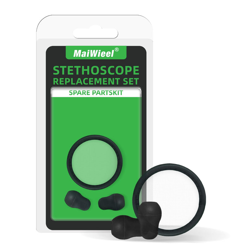 [Australia - AusPower] - Stethoscope Replacement Parts Diaphragm and Ear Tips Kit, Compatible with Littman Cardiology. Repair Accessories 40022,Replacement for Littmann Classic Stethoscopes,Black 