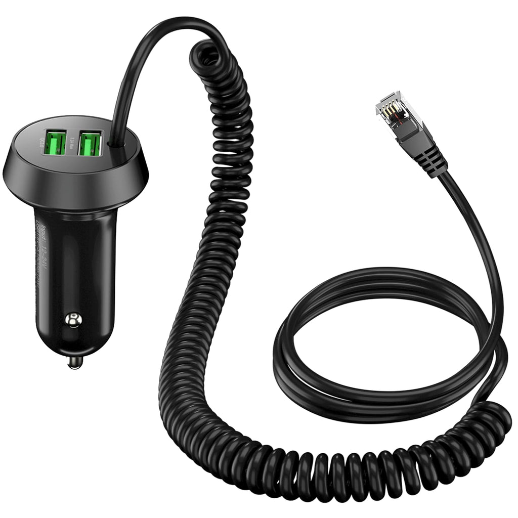 [Australia - AusPower] - Radar Detector Power Cord with Dual USB Charger Ports - Replacement Power Adapter Compatible with Valentine One, Escort, Passport, Uniden R3/R4/R7/R8, and Beltronics Radar Detectors 