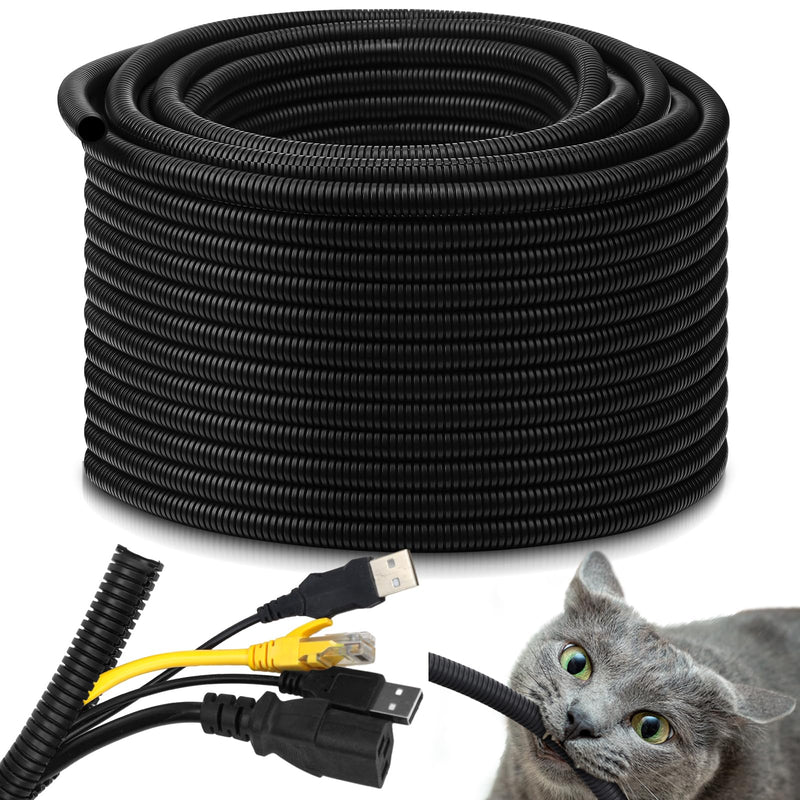 [Australia - AusPower] - Kanayu Flame Retardant Wire Loom High Temperature Cable Conduit Split Cable Sleeves Split Wire Loom Tubing Auto Wire Conduit for Industrial Electrical Wires Automotive Marine (3/8''-50 Ft) 3/8''-50 Ft 