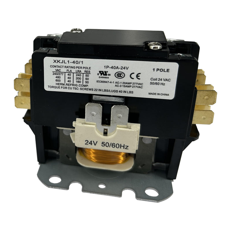 [Australia - AusPower] - HVAC Motor Contactor 1 Pole FLA 40 Amp Coil 24VAC Air Conditioner Definite Purpose Contactor Replacement Relays, A/C, Heat Pump, Refrigeration Systems (1 Pole 40A 24V) 1P 40A 24V 