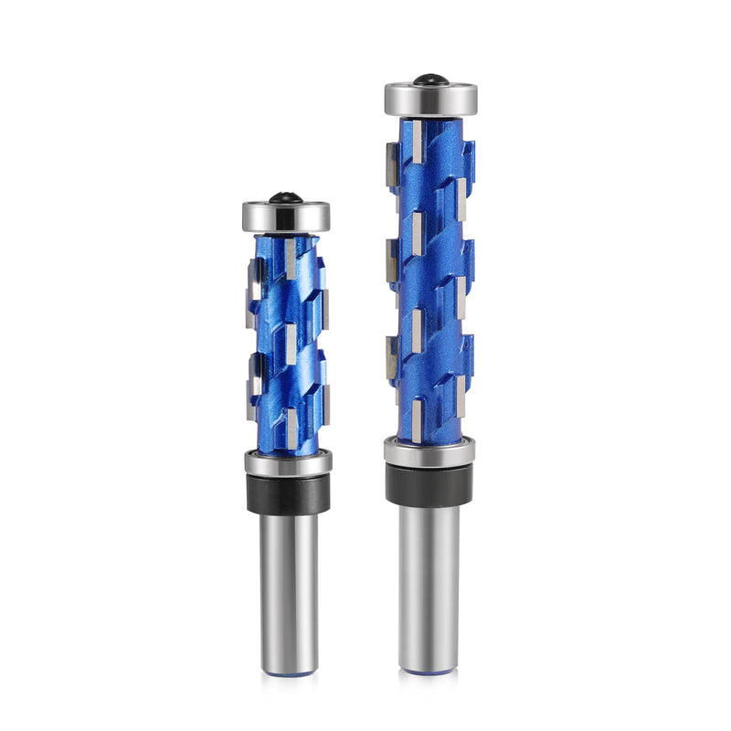 Flush Trim Router Bit 1/2" Shank, Double Bearings Flush Trim Bit 1/2 Spiral Trimming Bit, Wood Router Tool Hardwood Flush Cut Router Bit Router Template Bit for Wood MDF(2PCS) 1/2 inch shank (2PCS)