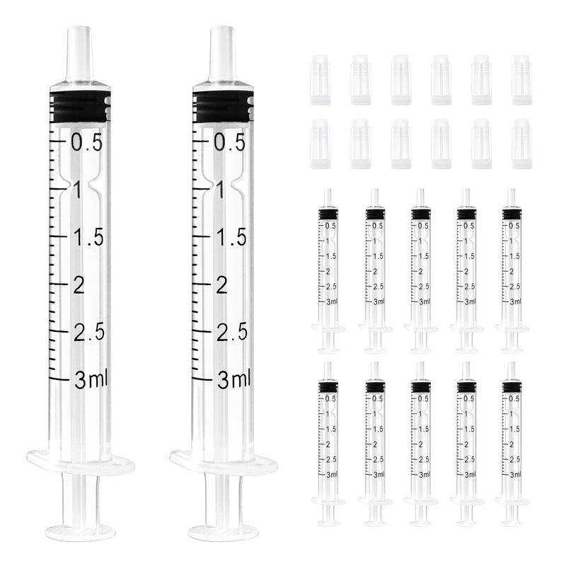 [Australia - AusPower] - 12 Pack 3ml Syringe with Cap and Luer Slip Tip, Sterile Syringe Individually Packaged for Labs, Liquid Measuring, Feeding Pets,Oil or Glue Applicator C 3ml 12.0 