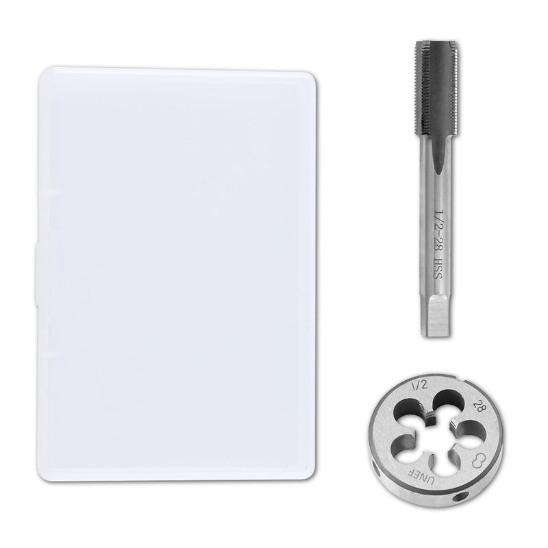 LEONTOOL 1/2"-28 UNEF Tap Set HSS 1/2 x 28 UNEF High Speed Steel Machine Tap with Round Tap Right-Handed Tap Set for Nut Bolts