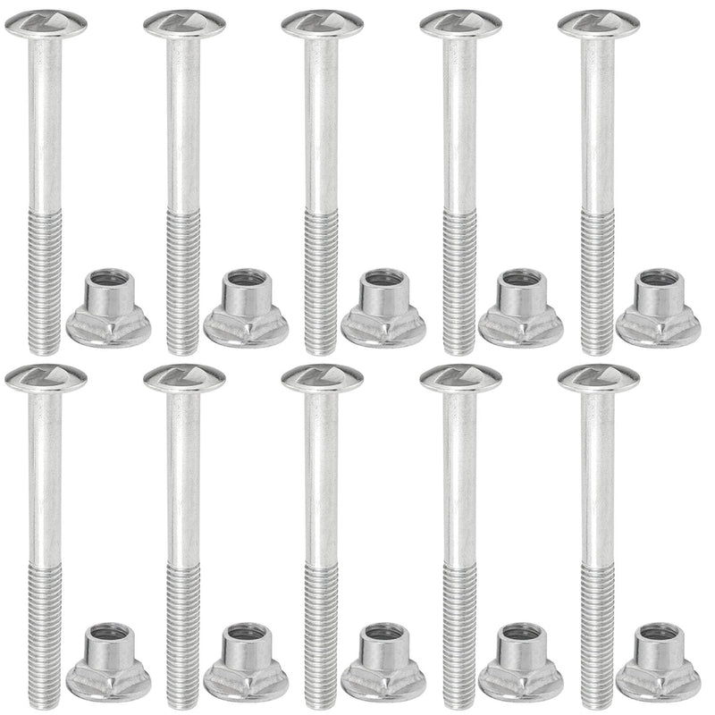 [Australia - AusPower] - 10 Sets Anti Theft Bolt and Nut Accessories Kit M6x60mm Stainless Steel Tamper Proof Nut Unidirectional Dismantling Screw for U Channel Columns 