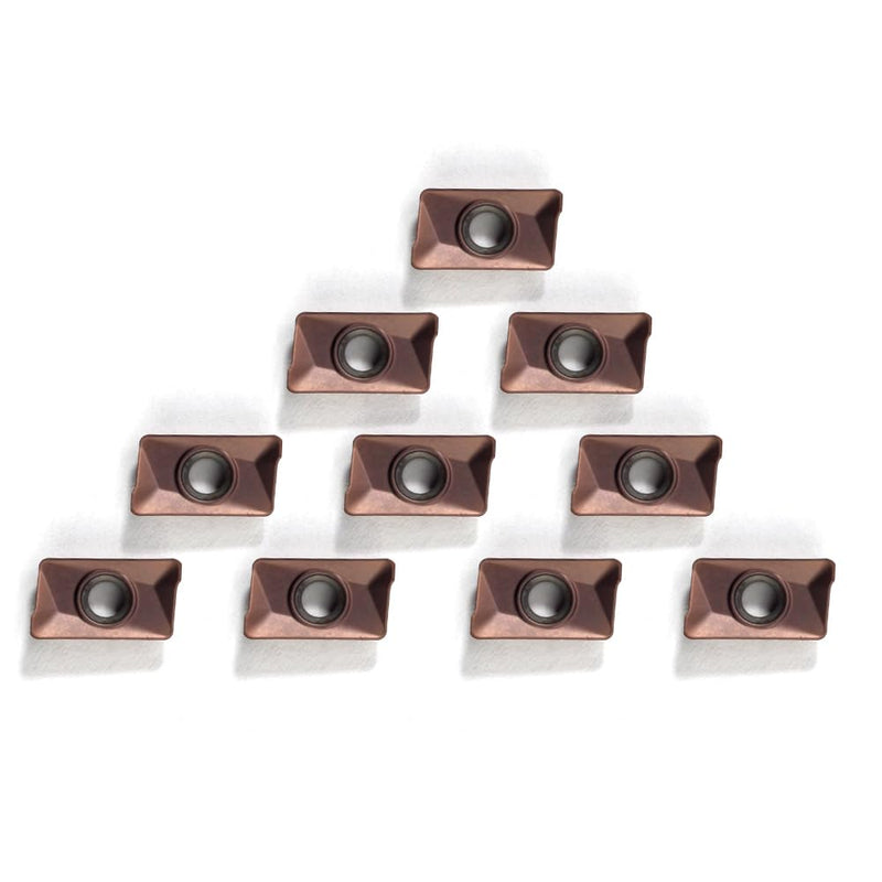 [Australia - AusPower] - Carbide Milling Inserts APKT11T308 TiN coated Lathe Carbide Inserts for Machining Aluminum and Face Milling Cutter Alloy Stainless Steel, 10 Pieces 