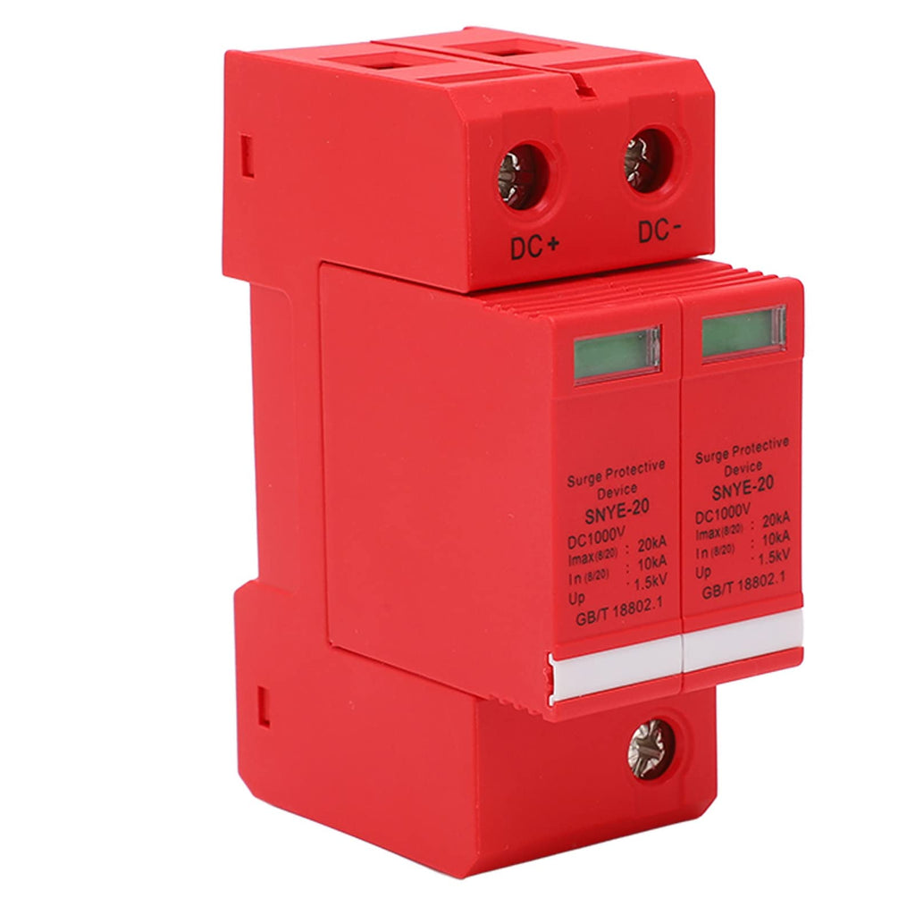 [Australia - AusPower] - 1.5KV 20KA DC PV Surge Protector Surge Protection Breaker Device Lightning Protection Circuit Breaker Quick Response Fault Indication 35mm Electrical Guide Rail Installation (2P) 2P 