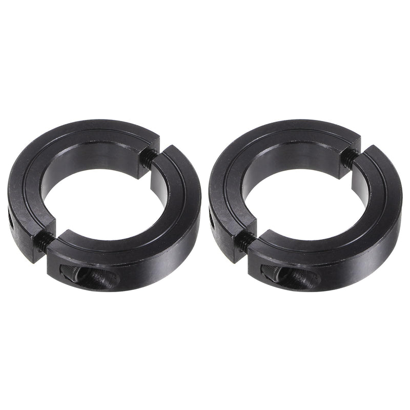 [Australia - AusPower] - 2pcs Shaft Collars for 1-1/2" ROD, 2-3/8" OD, 9/16" Width, Black Oxide Plating, Double Split Axle Clamp-On Collar Clamping Collar with Set Screw 1-1/2" Bore 