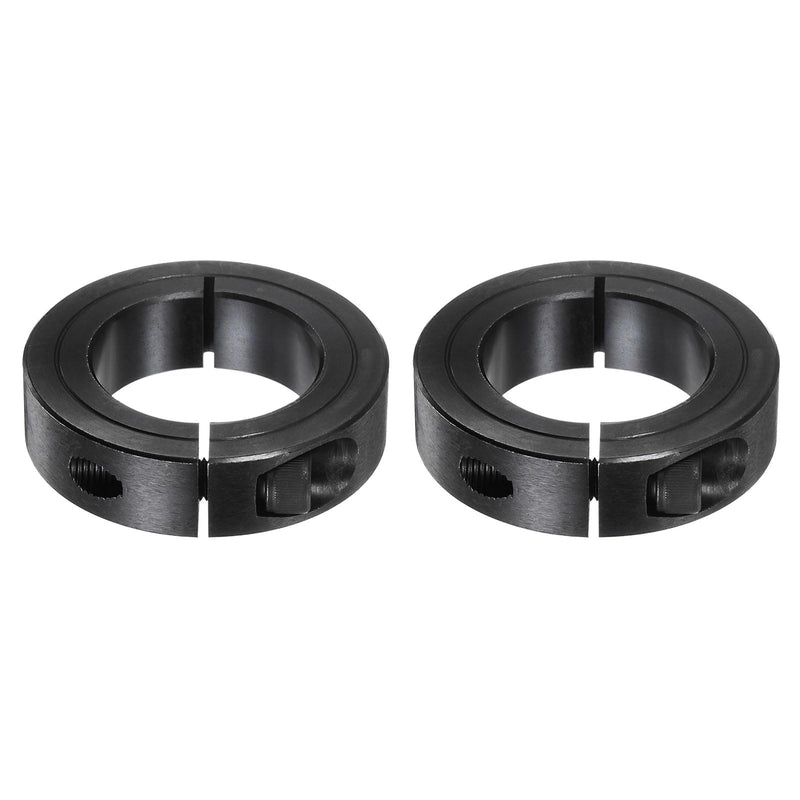 [Australia - AusPower] - 2pcs Shaft Collars 1-5/8" Bore, 2-5/8" OD, 11/16" Width, Black Oxide Plating, Single Split Axle Clamp-On Collar Clamping Collar with Set Screw 