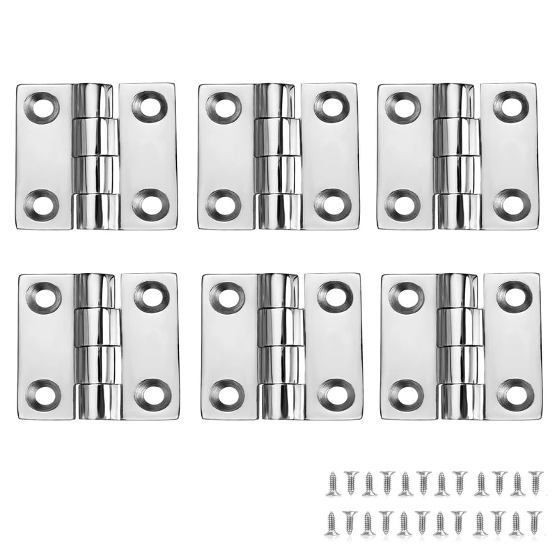Heavy Duty Boat Hinges Stainless Steel Marine Grade, 1.5 inch x 1.5 inch (38mm X 38 mm), No Noise, 316 Stainless Steel with Screws (6 PCS) 1.5 x 1.5 inch(6 PCS)