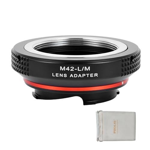PHOLSY Lens Mount Adapter Compatible with M42 42mm Lens and Leica M Camera M42 to Leica M