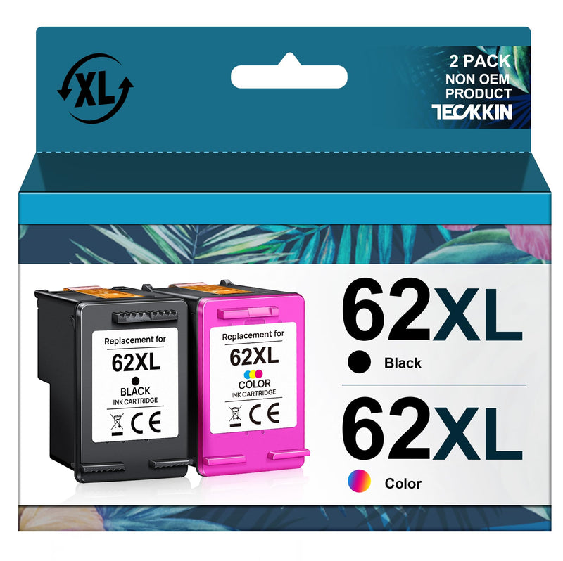 [Australia - AusPower] - 62XL Ink Cartridges Combo Pack Replacement for HP Ink 62 HP 62 Ink 62XL Ink Works with HP Envy 5540 5549 5640 5660 7640 7645 OfficeJet Mobile 250 200 OfficeJet 5740 5741 8040 Printer (2 Pack) 
