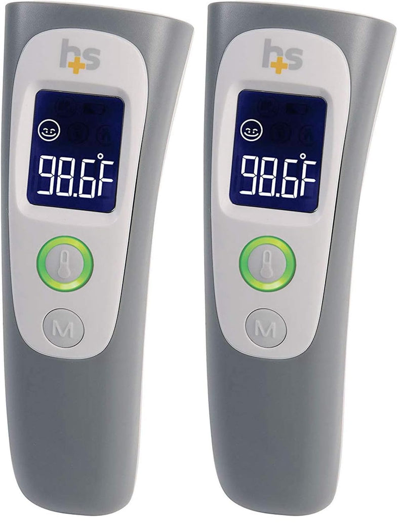 [Australia - AusPower] - HealthSmart Digital Temporal Thermometer with No Contact Infrared Technology, Babies, Children or Adults, Test Temperature of Objects or Air with Alarm and Memory Function, FSA & HSA Eligible Body, Object or Air 1 Count (Pack of 2) 