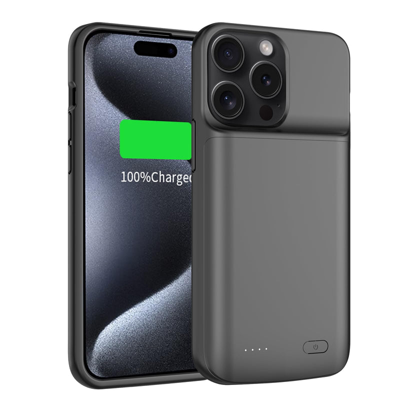 [Australia - AusPower] - Battery Charging Case for iPhone 15 Pro Max/iPhone 15 Plus, 8500mAh Protective Rechargeable Extended Charge Case Compatible with iPhone 15 Pro Max/15 Plus (6.7 inch), Black 