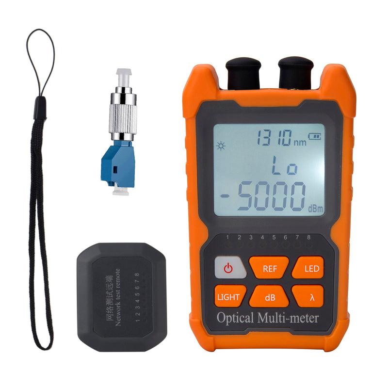 [Australia - AusPower] - Fiber Optic Tester Portable Fiber Light Power Meter FC/SC/ST Universal Interface -50~+26dBm Built-in 2mW Visual Fault Locator (OPM&VFL) with 1pc FC to LC Adapter 1 