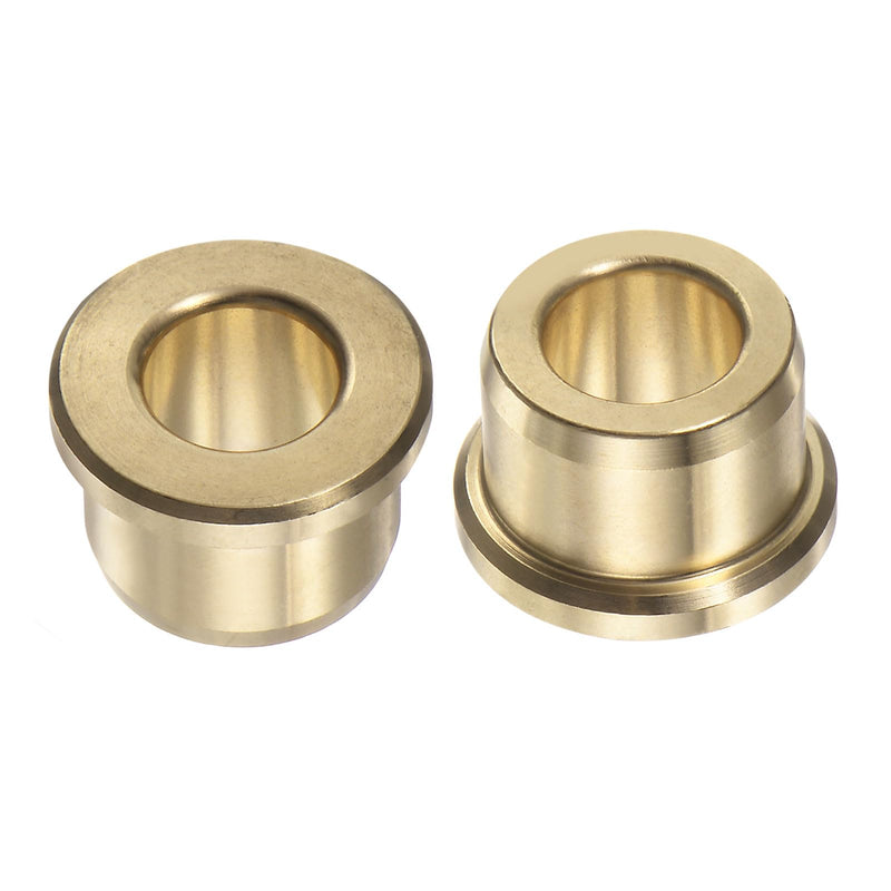 [Australia - AusPower] - 2pcs Flanged Sleeve Bearings 3/8" Bore 5/8" OD 1/2" Length 3/4" Flange Wrapped Oilless Bushings Brass Alloy for Transmission Conveyor Systems 
