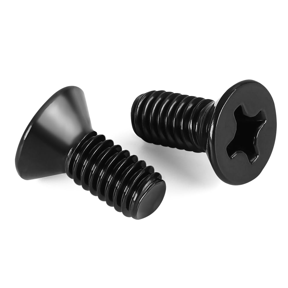 #6-32 x 1/2" Flat Countersunk Head Machine Screws, Full Thread, 304 Stainless Steel 18-8, Black Finish, 100 PCS 6-32 x 1/2"