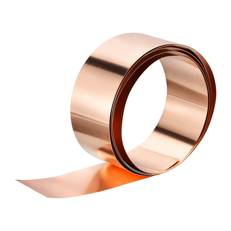 uxcell Copper Sheet Roll 3500mm x 50mm x 0.6mm, 99.9% Pure Copper Strip Copper Flashing Metal Foil Plate for Electricity DIY Projects (Multiple Sizes)