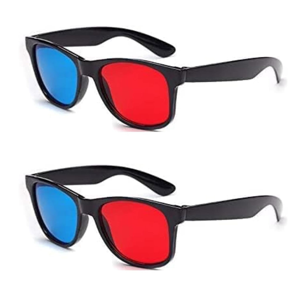 [Australia - AusPower] - 2 PCS Red Blue 3D Viewing Glasses,3D Movie Game Glasses,3D Glasses Universal TV Movie Dimensional Video Frame 3D Glasse, Light Simple Design Home Theater Glasses 