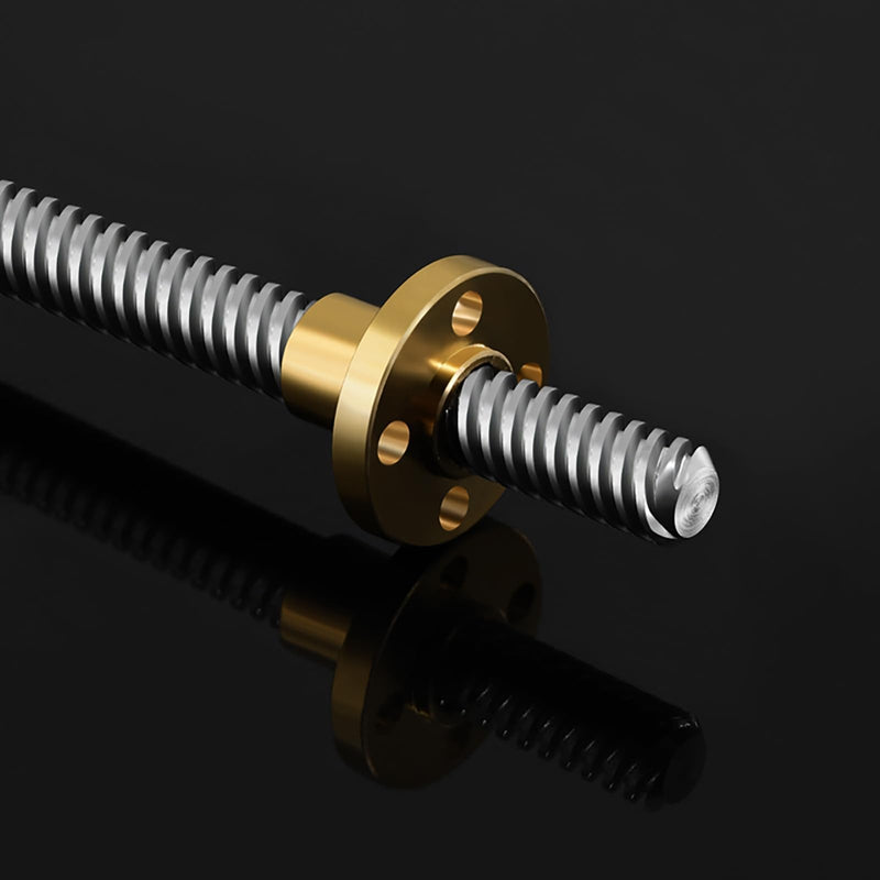 [Australia - AusPower] - T10 Lead Screw 200mm / 7.87 inch Length + Brass Nut, T10 10mm Diameter T10 x 2 Tr10 x 2 Acme Thread Screw Pitch 2mm Lead 2mm 1 Starts, 1 Pcs, Used in 3D Printer Z Axis CNC (Kwweeoo) 