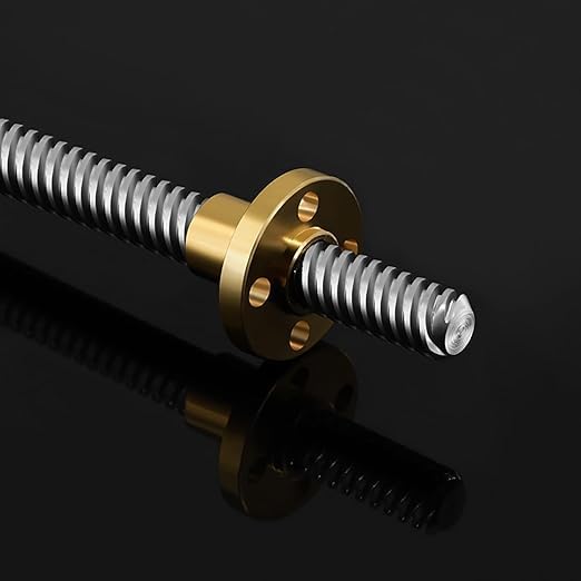 [Australia - AusPower] - T12 Lead Screw 400mm / 15.75 inch Length + Brass Nut, T12 12mm Diameter T12 x 8 Tr12 x 8 Acme Thread Screw Pitch 2mm Lead 8mm 4 Starts, 1 Pcs, Used in 3D Printer Z Axis CNC (Kwweeoo) 