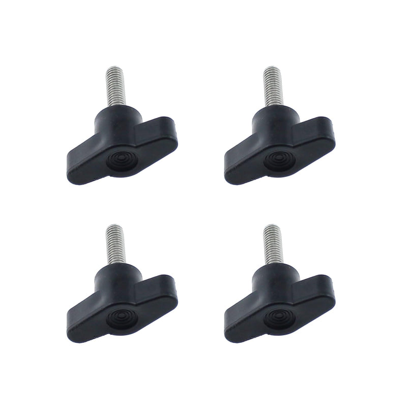 [Australia - AusPower] - 4PCS 304 Stainless Steel Z Type Handle M6 Thumb Screw Plastic Head Mechanical Handle Bolt T-Shaped Wing Adjustable Knob Thumb Screw Thread Length: 20mm/0.75inch (Black) 20 