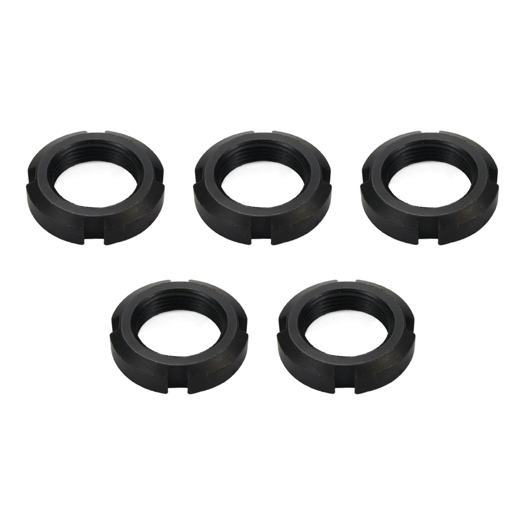 5pcs Slotted Nuts High Hardness Carbon Steel 4-Slot Retaining Nuts Lock Nuts (M25x1.5)