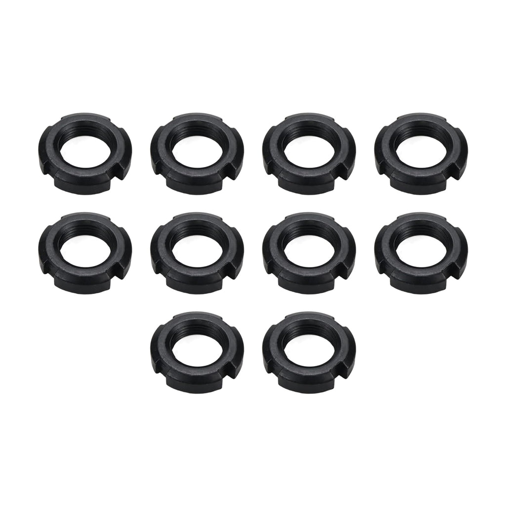 10pcs 4-Slot Retaining Nuts Lock Nuts Slotted Nuts High Hardness Carbon Steel (M20x1.5)