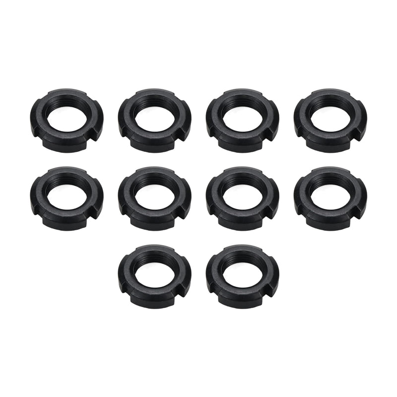 10pcs 4-Slot Retaining Nuts Lock Nuts Slotted Nuts High Hardness Carbon Steel (M20x1.5)