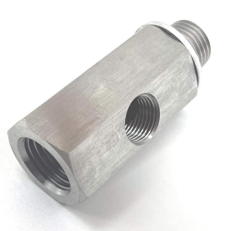 [Australia - AusPower] - Stainless Steel 1/4 NPT Female to 1/4 NPT Male with 1/8 NPT Port Oil Pressure Sensor Tee Use to add oil pressure gauge and Turbo Supply Feed Line 