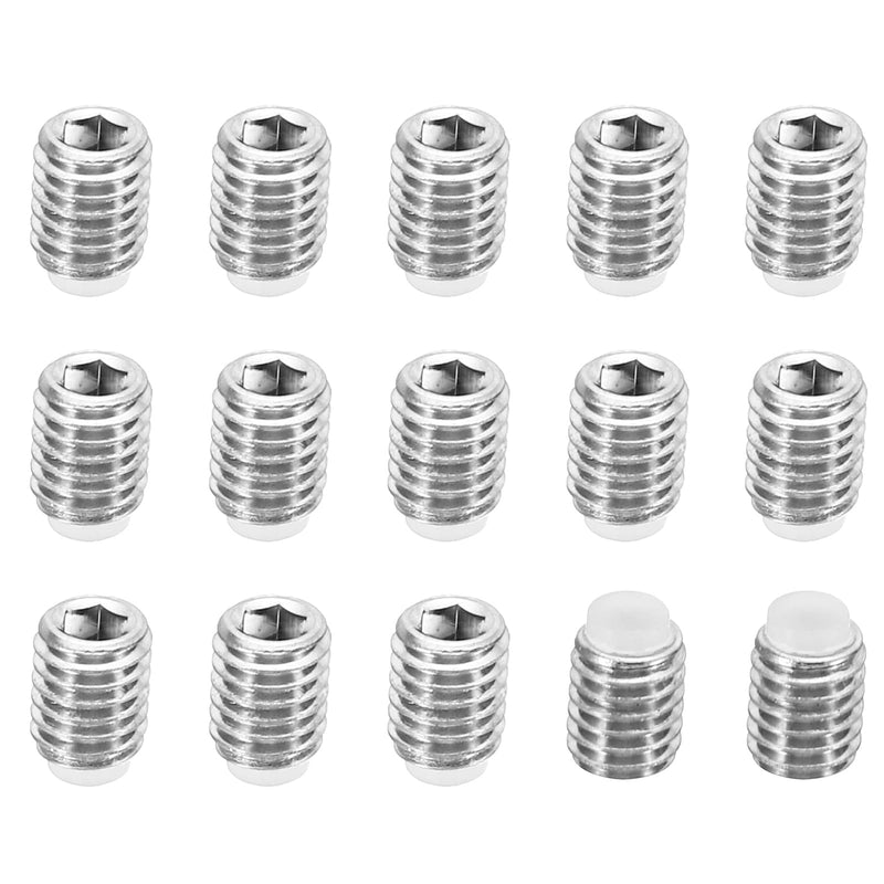 [Australia - AusPower] - PATIKIL M5x6mm Nylon Tip Grub Screw, 15 Pack Metric Hex Socket Head Cup Point Anti Slip Set Screws Internal Hex Drive Hardware, 304 Stainless Steel 