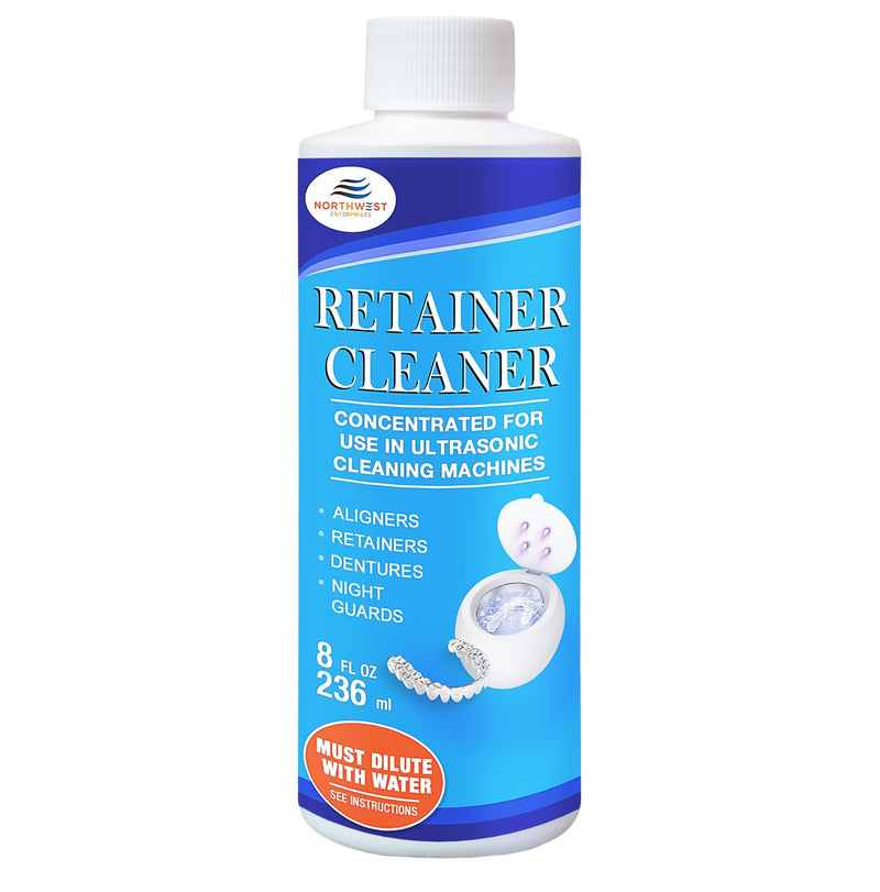[Australia - AusPower] - NORTHWEST ENTERPRISES Ultrasonic Retainer Cleaner Solution Concentrate for Ultrasonic Machines - Cleans Mouthguards, Invisalign & Nightguards - Odor, Stain & Discoloration Remover (8 oz) 8 ounces 
