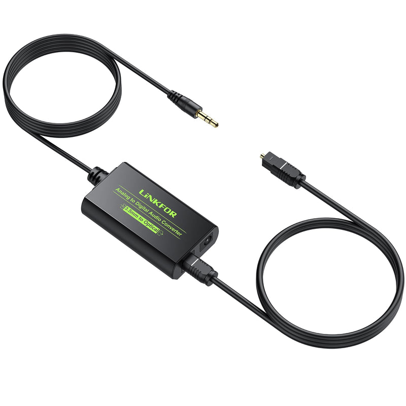 [Australia - AusPower] - LiNKFOR 3.5mm to SPDIF Converter Analog to Digital Audio Adapter for Enhanced Sound Toslink Optical Output 3.5mm to Optical with Optical Cable for TVs, Gaming Consoles, Computers, and projectors etc 