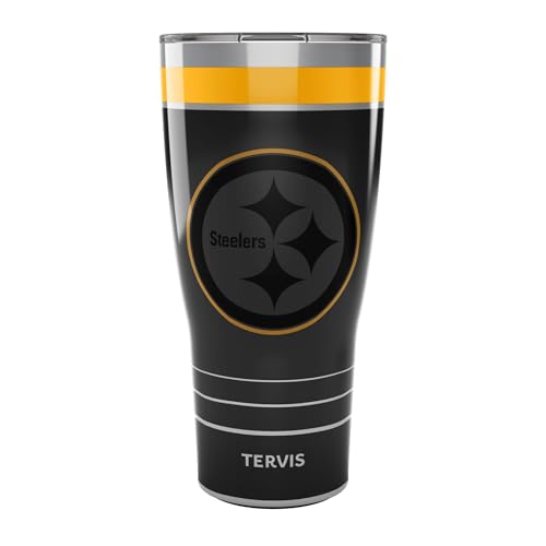 Tervis Traveler NFL Pittsburgh Steelers - Night Game Triple Walled Insulated Tumbler Travel Cup Keeps Drinks Cold & Hot, 30oz, Stainless Steel