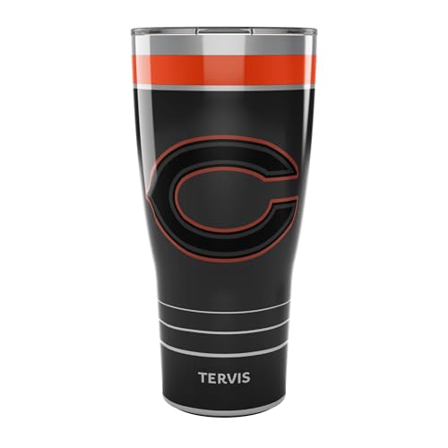 Tervis Traveler NFL Chicago Bears - Night Game Triple Walled Insulated Tumbler Travel Cup Keeps Drinks Cold & Hot, 30oz, Stainless Steel Multicolor