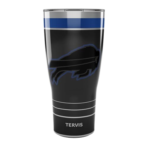 Tervis Traveler NFL Buffalo Bills - Night Game Triple Insulated Tumbler Travel Cup Keeps Drinks Cold & Hot, 30oz, Stainless Steel Multicolor