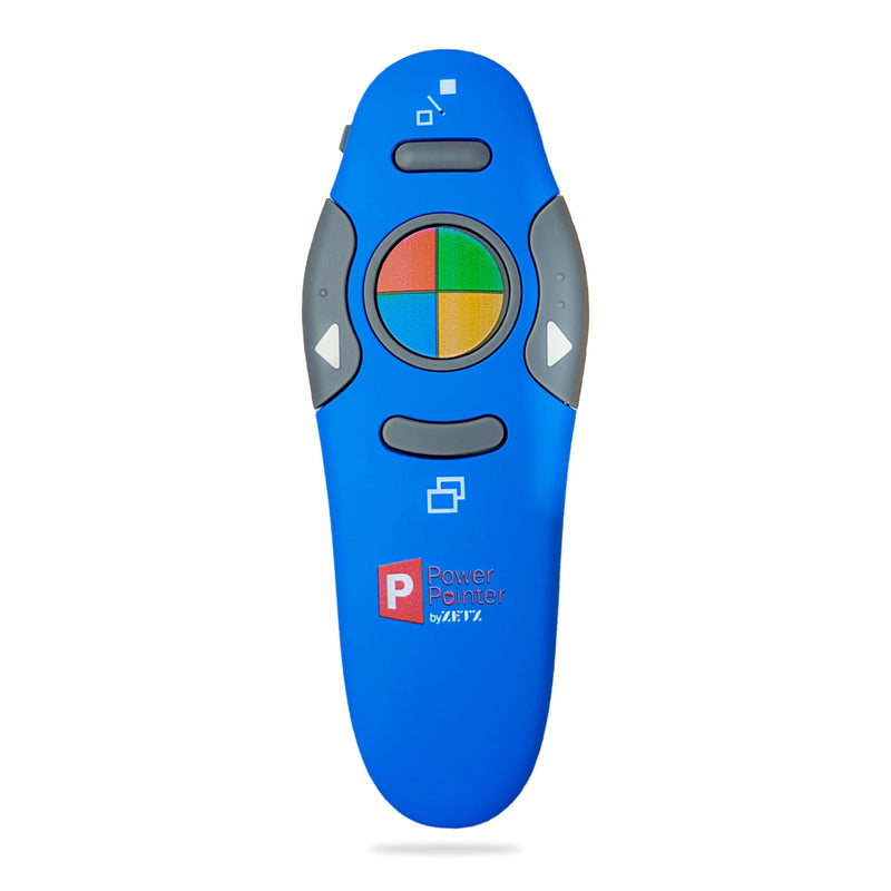 [Australia - AusPower] - PowerPoint Presentation Clicker, USB Wireless Presenter Remote with Lazer Pointer, for Microsoft Power Point RF 2.4 GHz (Blue) Blue 