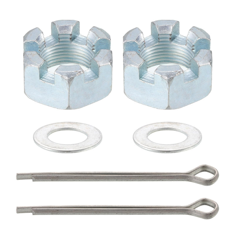 [Australia - AusPower] - uxcell 2Sets Trailer Nut Kit, Carbon Steel 1"-14 Hex Castle Nut & 1" Washer & 2.25" Split Cotter Pin for Spindle, Shaft 