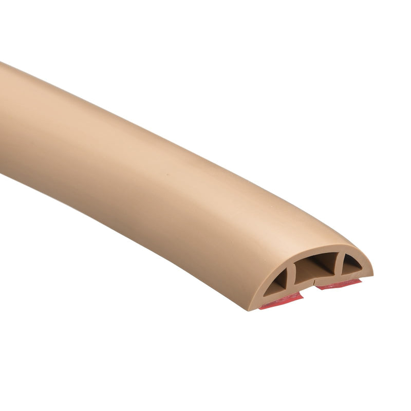 [Australia - AusPower] - uxcell D30 6.6ft Floor Cord Cover, PVC Cord Cover Floor, Wire Cover for Extension Cords, Protect Wires & Prevent Cable Trips, Hole Width: 0.39", Brown 