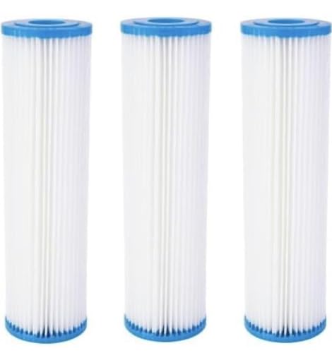 IPW Industries Inc WattsWater WPC1-975 1 micron pleated sediment filter, washable reusable 3-pack, 9.75 x 2.75 inches
