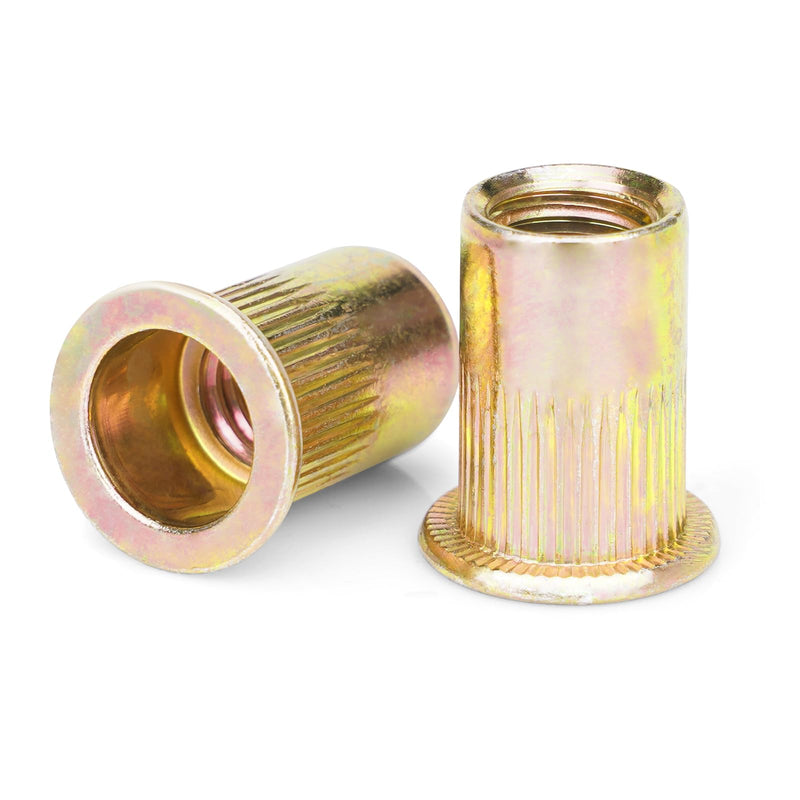 [Australia - AusPower] - Rivet Nuts, 50 Pieces 5/16"-18, Rivet Nut, Carbon Steel Flat Head Rivnut Threaded Insert Nut, Knurled Body Nuts 50PCS-5/16" 