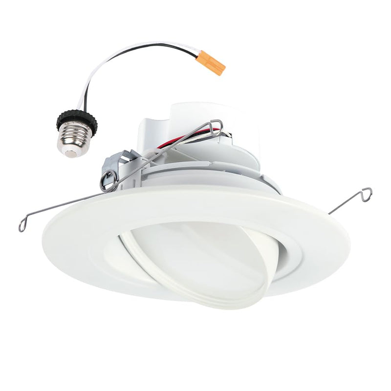 [Australia - AusPower] - HALO RA 5/6 inch Integrated LED Recessed Adjustable Gimbal Light Trim, 600 Lumens/1000 Lumens, 5 Selectable CCT(2700K, 3000K, 3500K, 4000K, 5000K) with Dim to Warm, 120-Volt, White 5 CCT with Dim to Warm 