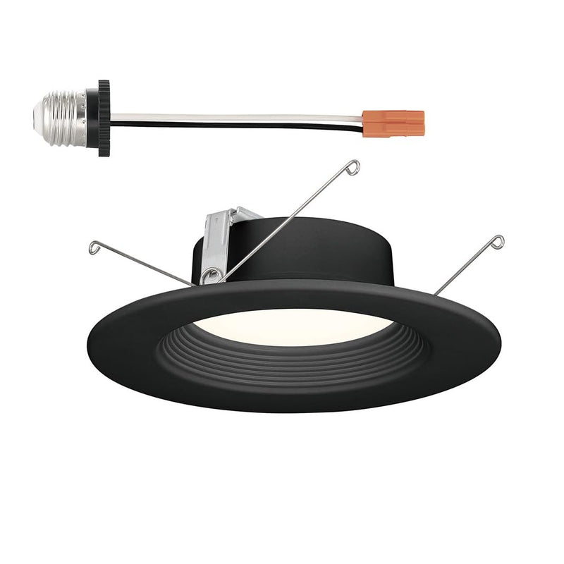[Australia - AusPower] - DESIGNERS FOUNTAIN 5/6 Inch LED Recessed Lights, 5CCT Dimmable IC Rated Downlight, 12W 1000LM, Energy Star, Retrofit Ceiling Light, Adjustable 2700K to 5000K, Black Baffle Retrofit Trim, EVL61093T50BK 5/6 inches 2700K 3000K 3500K 4000K 5000K 