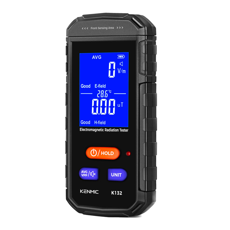 [Australia - AusPower] - EMF Meter - Rechargeable Handheld Electromagnetic Field Detector with Digital LCD - Ideal for Home, Office, Outdoors, and Ghost Hunting Black 