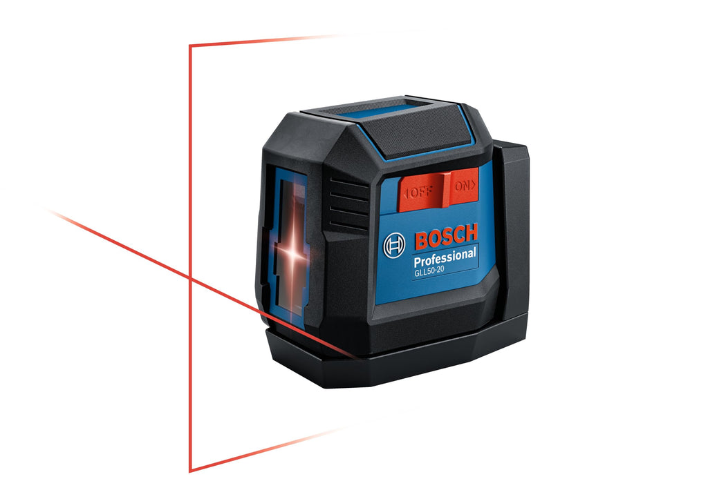 BOSCH GLL50-20 50 Ft Self-Leveling Cross-Line Laser, Includes Integrated Magnetic Mount & 2 AA Batteries 50ft