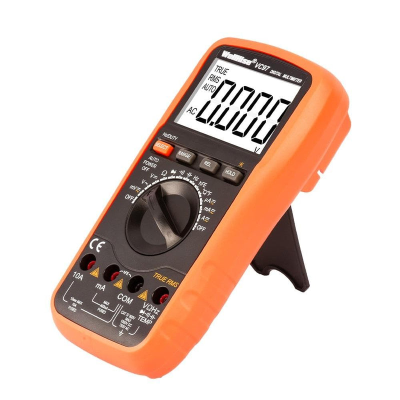 [Australia - AusPower] - VC97 Digital Multimeter, True RMS Auto-Ranging 6000 Counts, AC/DC Voltage Current Tester, Ohm Capacitance Frequency Diode Continuity, Large LCD Backlight Display 