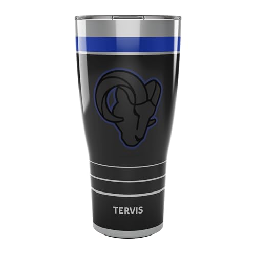Tervis Traveler NFL Los Angeles Rams - Night Game Triple Insulated Tumbler Travel Cup Keeps Drinks Cold & Hot, 30oz, Stainless Steel