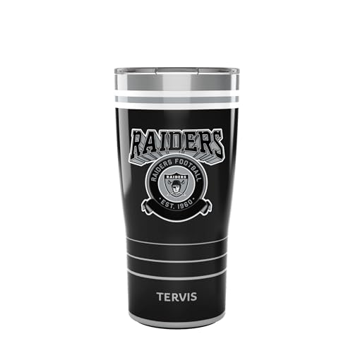 Tervis Traveler NFL Las Vegas Raiders - Vintage Triple Walled Insulated Tumbler Travel Cup Keeps Drinks Cold & Hot, 20oz, Stainless Steel