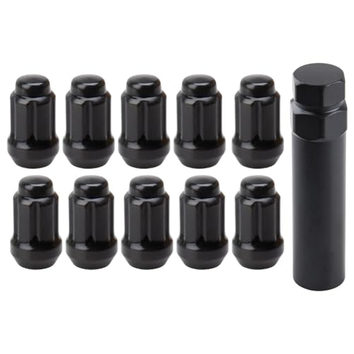 TUSK tapered spline drive lug nut kit with lug nut key, black, 12mm x 1.50mm, 10-pack