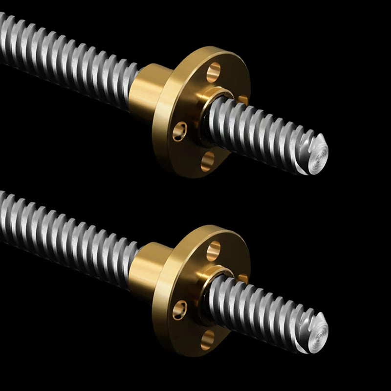 [Australia - AusPower] - T10 Lead Screw 250mm / 9.84 inch Length + Brass Nut, T10 10mm Diameter T10 x 2 Tr10 x 2 Acme Thread Screw Pitch 2mm Lead 2mm 1 Starts, 2 Pcs, Used in 3D Printer Z Axis CNC (Kwweeoo) 